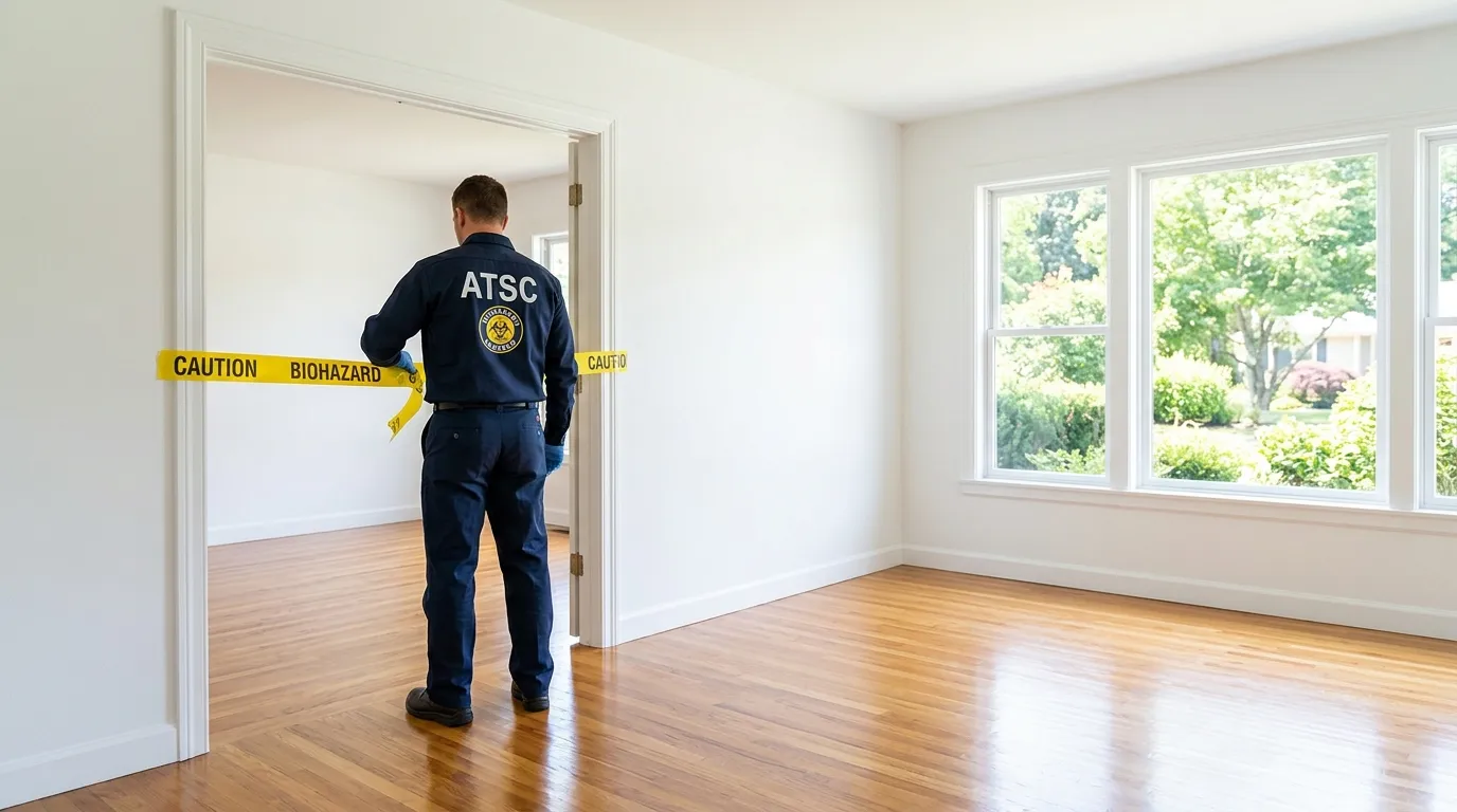 Certified biohazard cleanup crew performing Decomposition Cleanup in West Kensington